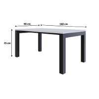 Mesa De Jantar Bronx U 160x90x77cm Brmj9160u Branco Tx - Est.preta Branco Tx/est.preta - 6