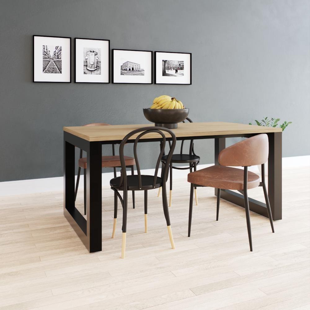 Mesa De Jantar Bronx 160x90x77cm Brmj9160 Vermont Oak - Est.preta Vermont Oak/est.preta - 2