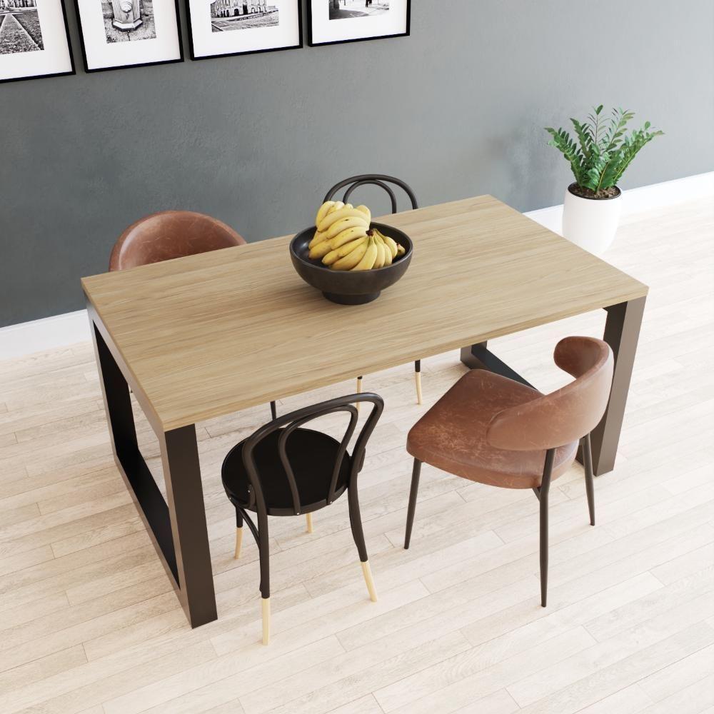 Mesa De Jantar Bronx 160x90x77cm Brmj9160 Vermont Oak - Est.preta Vermont Oak/est.preta - 4