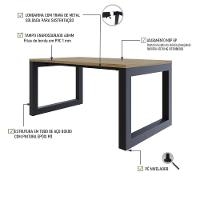 Mesa De Jantar Bronx 160x90x77cm Brmj9160 Vermont Oak - Est.preta Vermont Oak/est.preta - 3