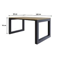 Mesa De Jantar Bronx 160x90x77cm Brmj9160 Vermont Oak - Est.preta Vermont Oak/est.preta - 6