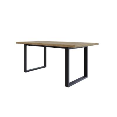 Mesa De Jantar Queens R 180x90x77cm Qemj9180r Vermont Oak - Est.preta Vermont Oak/est.preta