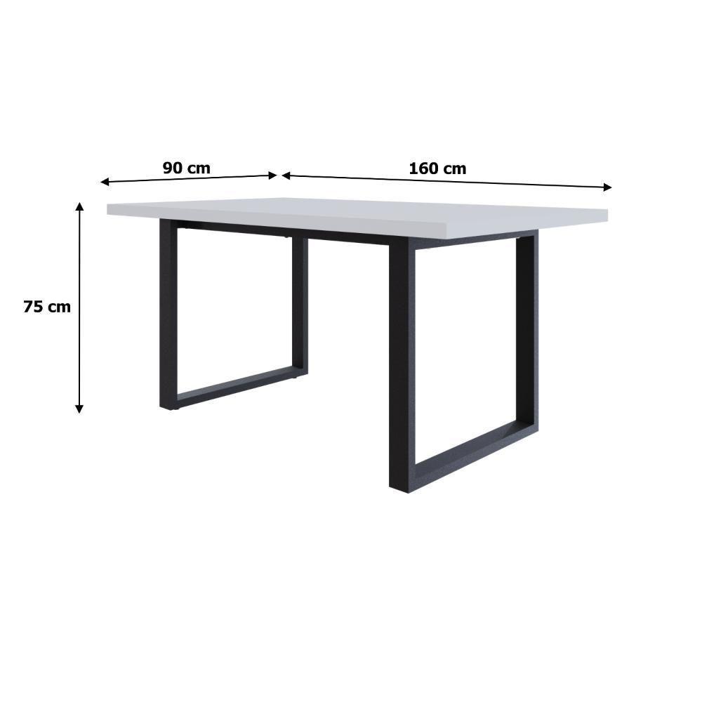 Mesa De Jantar Queens R 160x90x77cm Qemj9160r Branco Tx - Est.preta Branco Tx/est.preta - 6