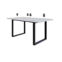 Mesa De Jantar Queens R 160x90x77cm Qemj9160r Branco Tx - Est.preta Branco Tx/est.preta - 5