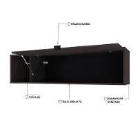 Armário Aéreo Com Nicho E Porta Basculante 35x135x35cm Wlnp135 Terracota Preto - 3