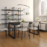 Mesa De Jantar Queens 160x90x77cm Qemj9160 Preto Tx - Est.preta Preto Tx/est.preta - 2