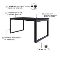 Mesa De Jantar Queens 160x90x77cm Qemj9160 Preto Tx - Est.preta Preto Tx/est.preta - 3
