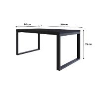 Mesa De Jantar Queens 160x90x77cm Qemj9160 Preto Tx - Est.preta Preto Tx/est.preta - 6