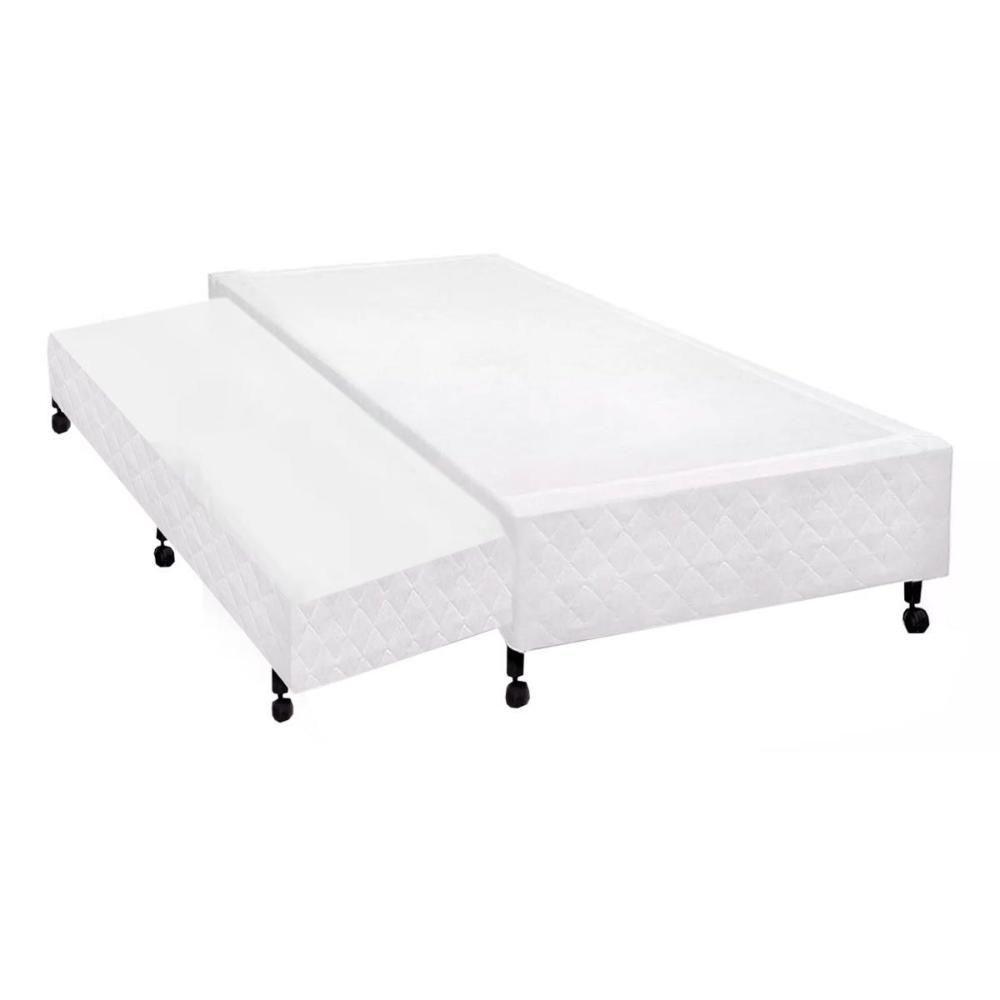 Cama Box Base C/auxiliar Solteiro Poli Tecido White (88x188x27) - Castor - 1