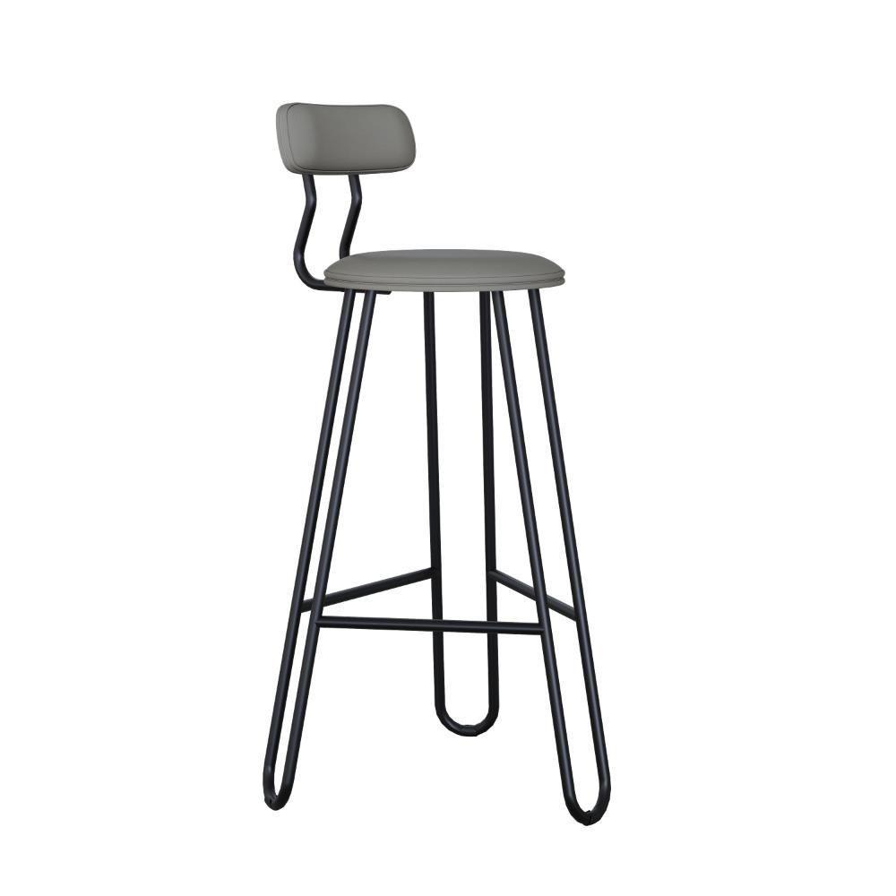 Banqueta Alta Ginger Courino Venus Cinza - 1