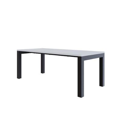 Mesa De Jantar Bronx U 200x90x77cm Brmj9200u Branco Tx - Est.preta Branco Tx/est.preta