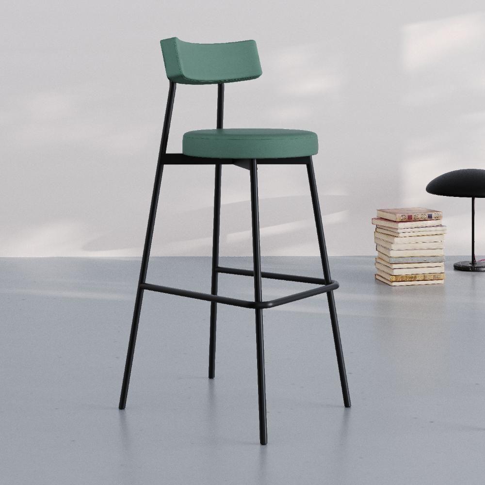 Banqueta Alta Stout Ae: 100 / Aa: 75cm C/02 Un. Bqst7510.2 Courino Urano Verde Sálvia - 2