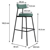 Banqueta Alta Stout Ae: 100 / Aa: 75cm C/02 Un. Bqst7510.2 Courino Urano Verde Sálvia - 5