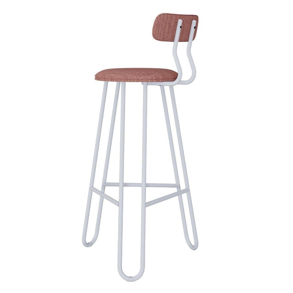 Conjunto 2 Banquetas Alta Ginger Com Encosto Tulipa Rosê City - 2