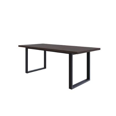 Mesa De Jantar Queens R 200x90x77cm Qemj9200r Terracota - Est.preta Terracota/est.preta