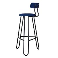 Conjunto 4 Banquetas Alta Ginger Com Encosto Azul Jeans City - 2