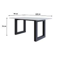 Mesa De Jantar Bronx Rg2 160x90x77cm Brmj9160rg2 Branco Tx - Est.preta Branco Tx/est.preta - 6
