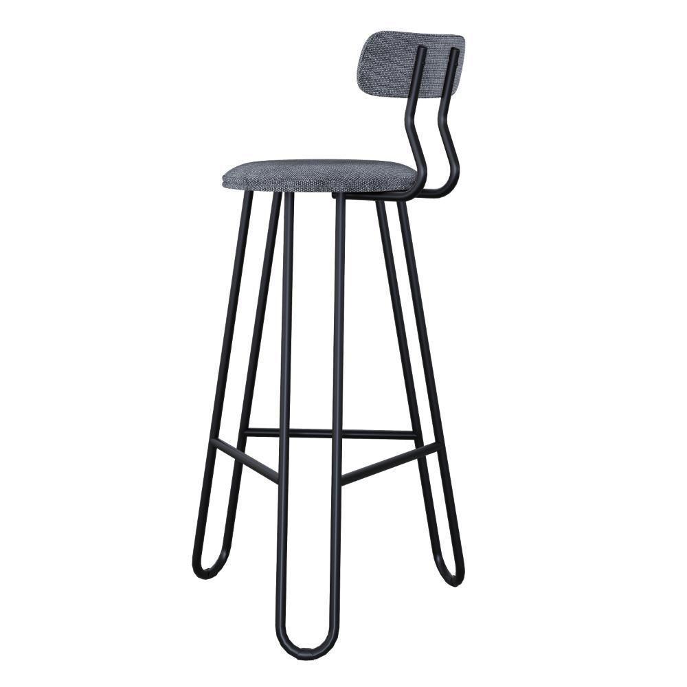 Conjunto 4 Banquetas Alta Ginger Com Encosto Névoa Prata City - 2