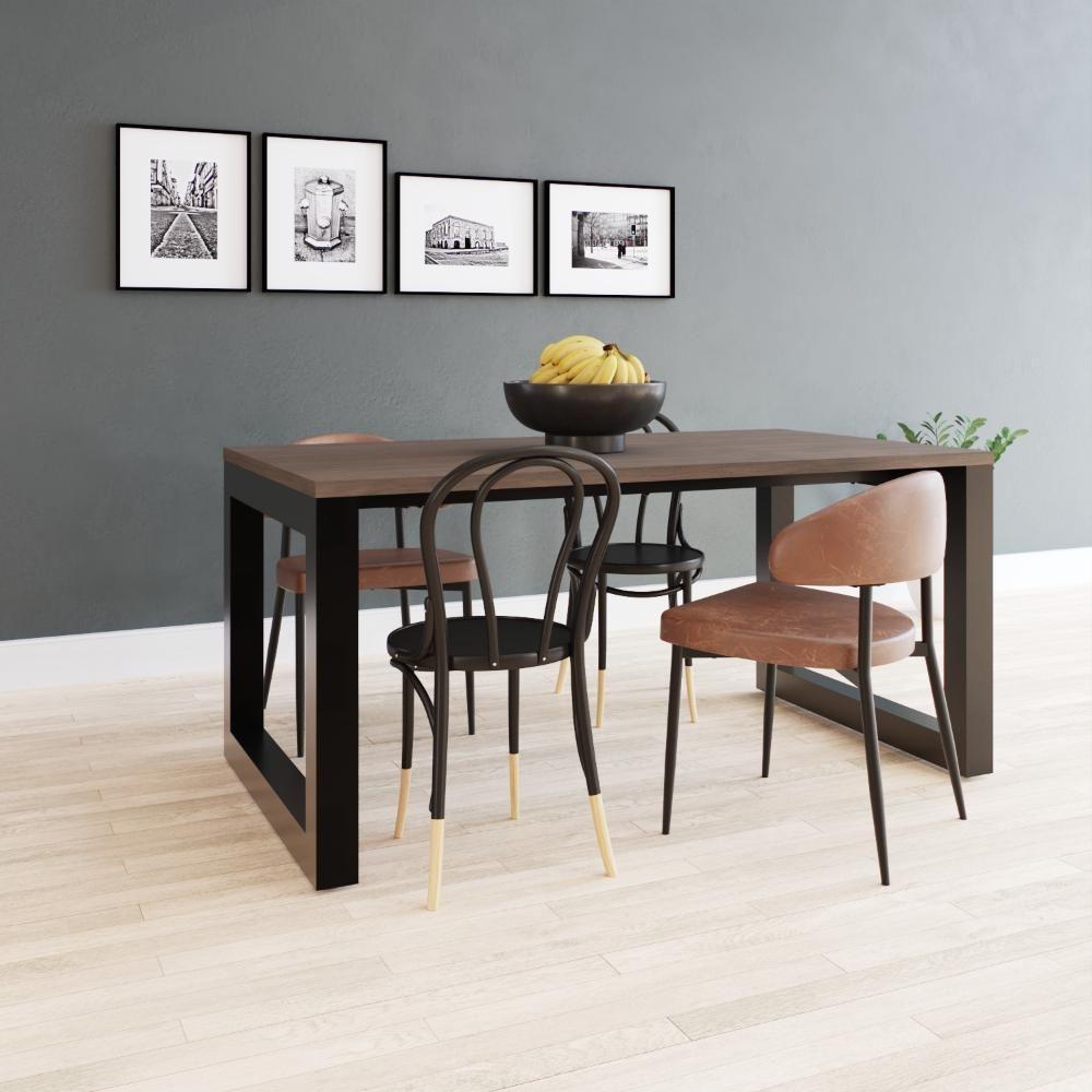 Mesa De Jantar Bronx 160x90x77cm Brmj9160 Terracota - Est.preta Terracota/est.preta - 2