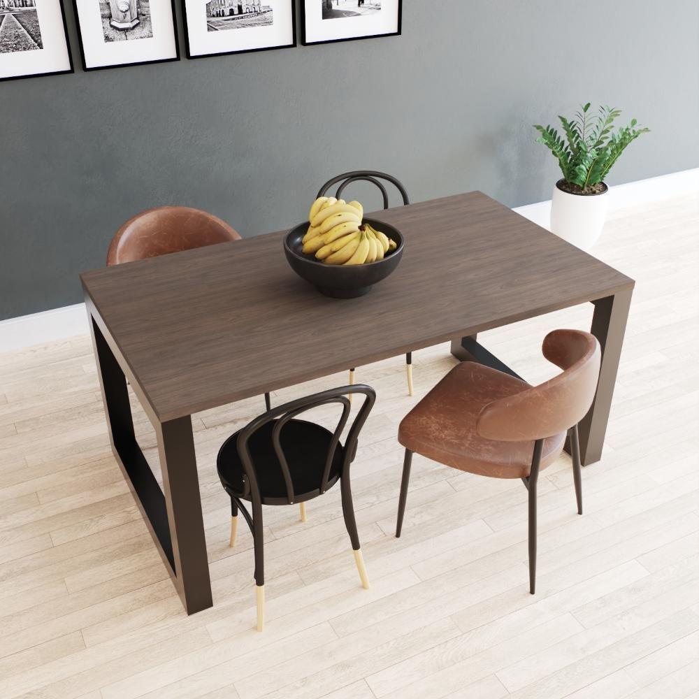 Mesa De Jantar Bronx 160x90x77cm Brmj9160 Terracota - Est.preta Terracota/est.preta - 4