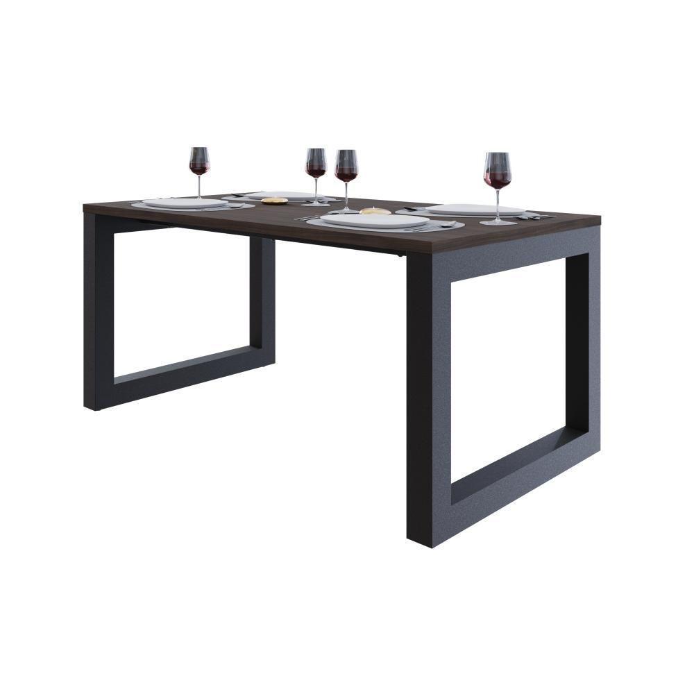 Mesa De Jantar Bronx 160x90x77cm Brmj9160 Terracota - Est.preta Terracota/est.preta - 5