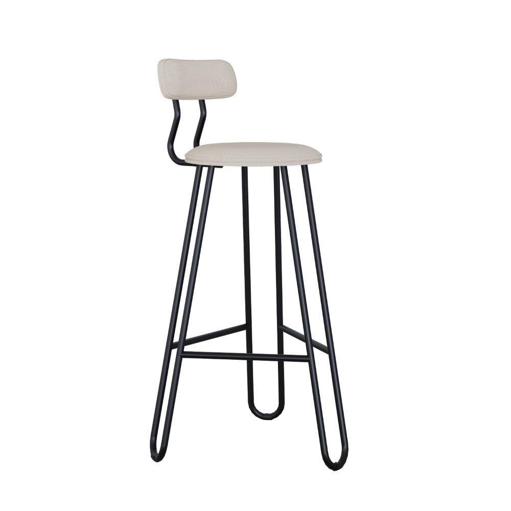 Conjunto 4 Banquetas Alta Ginger Com Encosto Areia Light City - 1