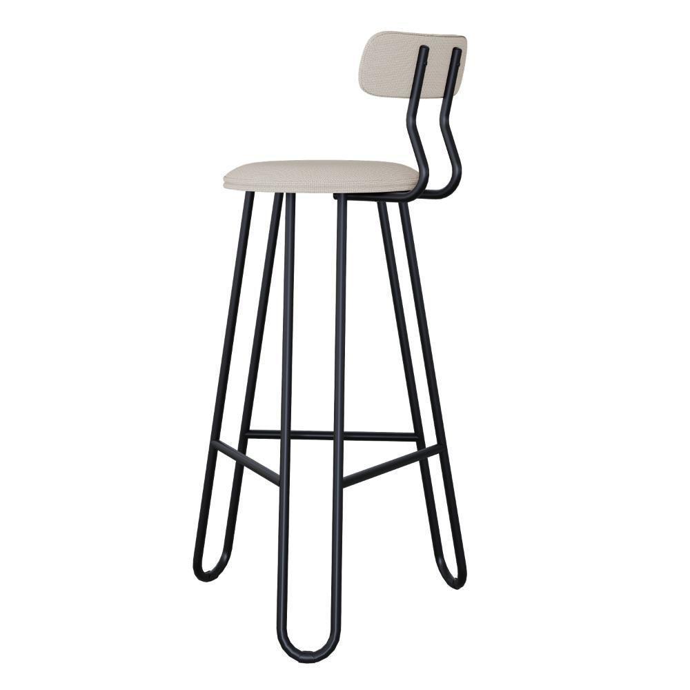 Conjunto 4 Banquetas Alta Ginger Com Encosto Areia Light City - 2