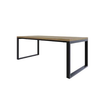 Mesa De Jantar Queens 200x90x77cm Qemj9200 Vermont Oak - Est.preta Vermont Oak/est.preta