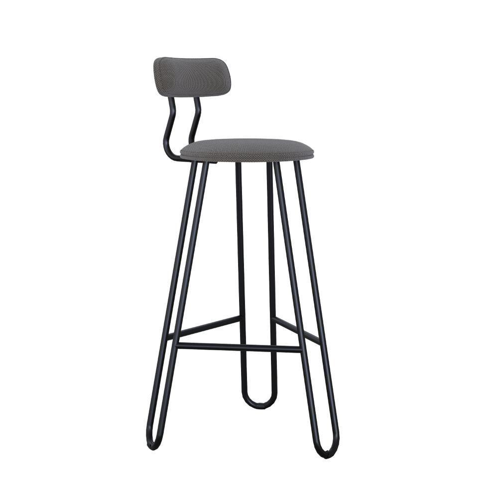 Conjunto 2 Banquetas Alta Ginger Com Encosto Fendi Cinza City - 1