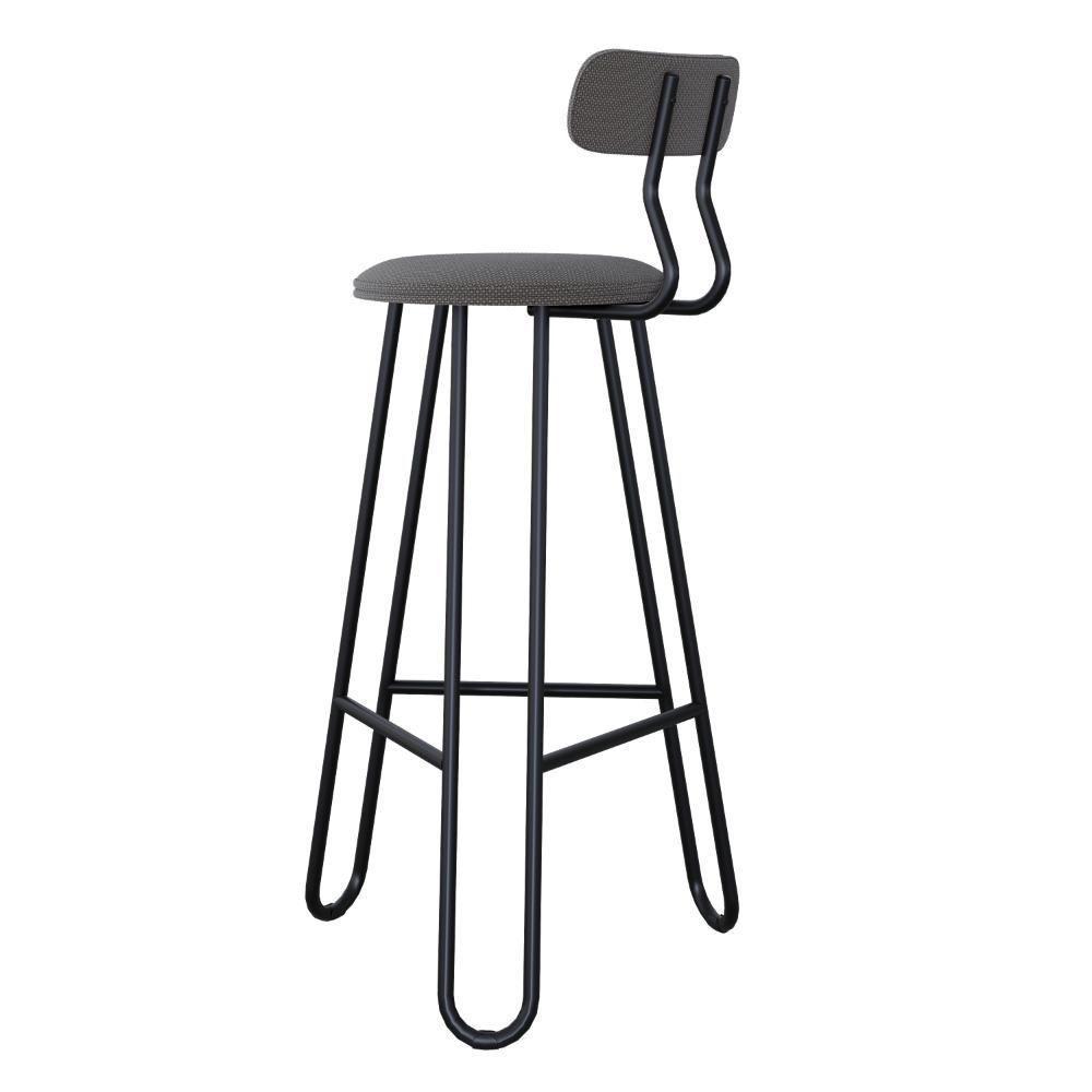 Conjunto 2 Banquetas Alta Ginger Com Encosto Fendi Cinza City - 2