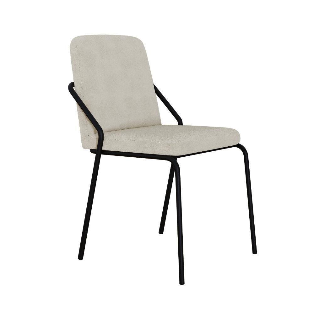 Cadeira Bloom Fixa C-4 Pes S-braco 490x580x850 Mm Com 1 Un Boucle Vanilla Boucle Vanilla - 1