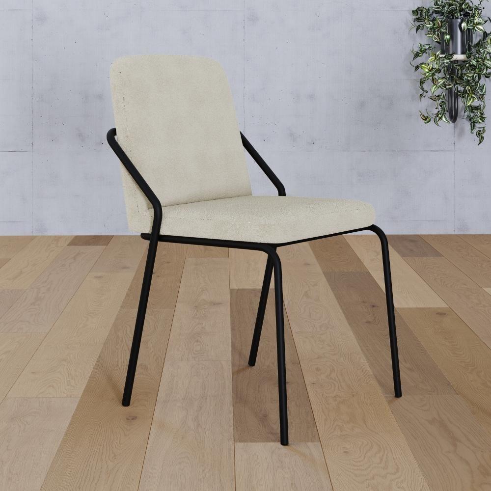 Cadeira Bloom Fixa C-4 Pes S-braco 490x580x850 Mm Com 1 Un Boucle Vanilla Boucle Vanilla - 2