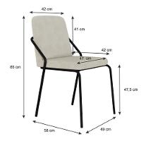 Cadeira Bloom Fixa C-4 Pes S-braco 490x580x850 Mm Com 1 Un Boucle Vanilla Boucle Vanilla - 5