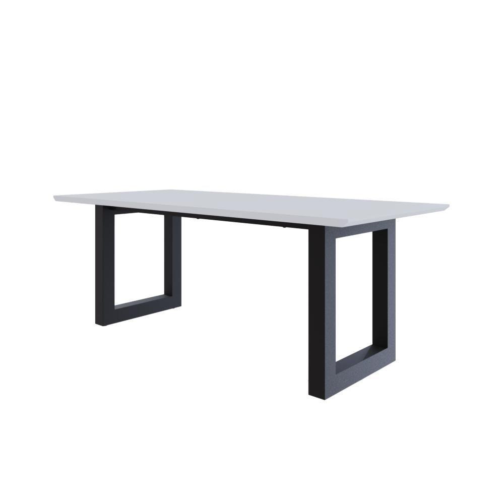 Mesa De Jantar Bronx Rg2 200x90x77cm Brmj9200rg2 Branco Tx - Est.preta Branco Tx/est.preta - 1