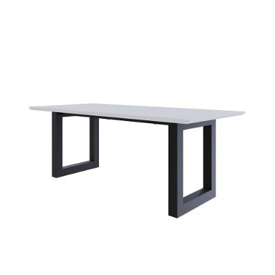 Mesa De Jantar Bronx Rg2 200x90x77cm Brmj9200rg2 Branco Tx - Est.preta Branco Tx/est.preta