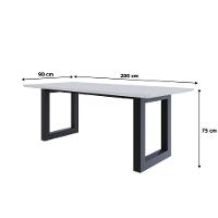 Mesa De Jantar Bronx Rg2 200x90x77cm Brmj9200rg2 Branco Tx - Est.preta Branco Tx/est.preta - 2