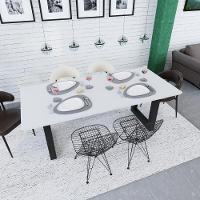 Mesa De Jantar Bronx Rg2 200x90x77cm Brmj9200rg2 Branco Tx - Est.preta Branco Tx/est.preta - 5