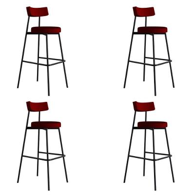 Banqueta Alta Stout Ae: 100 / Aa: 75cm C/04 Un. Bqst7510.4 Vermelho Vinho City Vermelho Vinho City