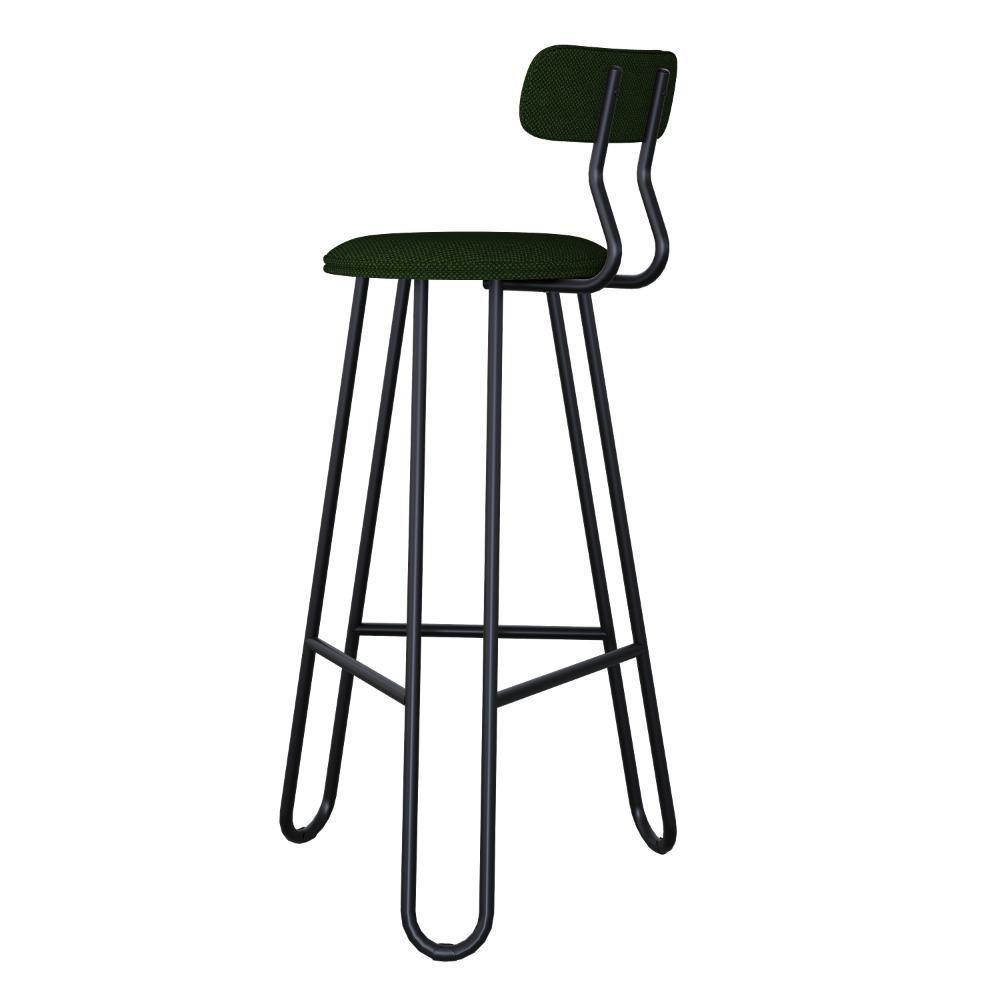 Conjunto 2 Banquetas Alta Ginger Com Encosto Verde Musgo City - 2