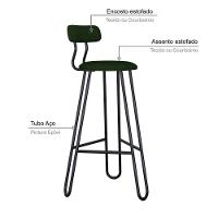 Conjunto 2 Banquetas Alta Ginger Com Encosto Verde Musgo City - 4