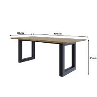 Mesa De Jantar Bronx Rg2 200x90x77cm Brmj9200rg2 Vermont Oak - Est.preta Vermont Oak/est.preta - 6