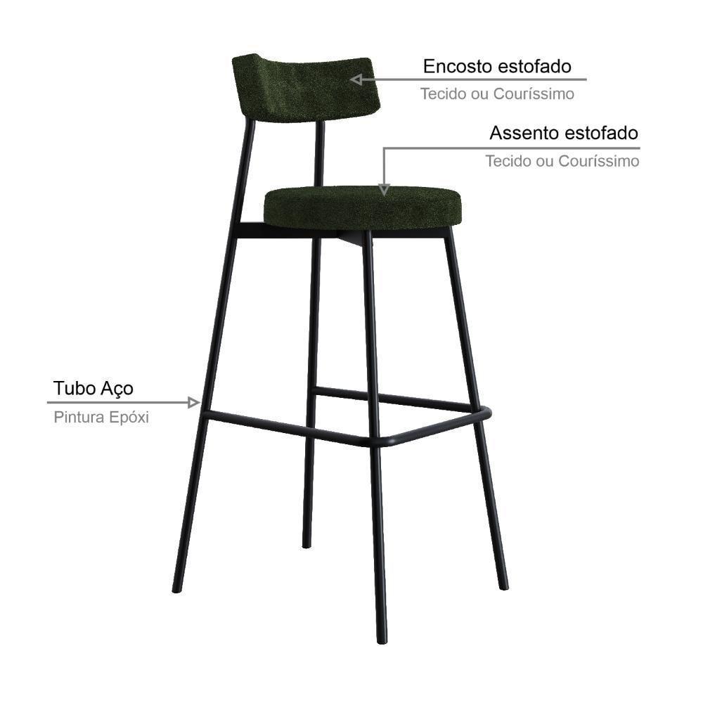 Banqueta Alta Stout Ae: 100 / Aa: 75cm C/02 Un. Bqst7510.2 Boucle Verde Alga Boucle Verde Alga - 3