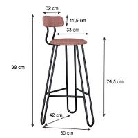 Conjunto 4 Banquetas Alta Ginger Com Encosto Tulipa Rosê City - 3