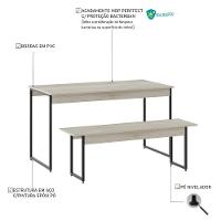 Mesa De Jantar Com 1 Banco Estilo Industrial Tub  Snow / Est.preta - 5