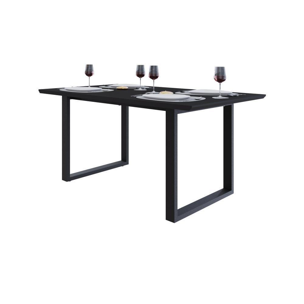Mesa De Jantar Queens Rg2 160x90x77cm Qemj9160rg2 Preto Tx - Est.preta Preto Tx/est.preta - 5