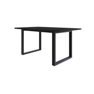 Mesa De Jantar Queens Rg2 160x90x77cm Qemj9160rg2 Preto Tx - Est.preta Preto Tx/est.preta