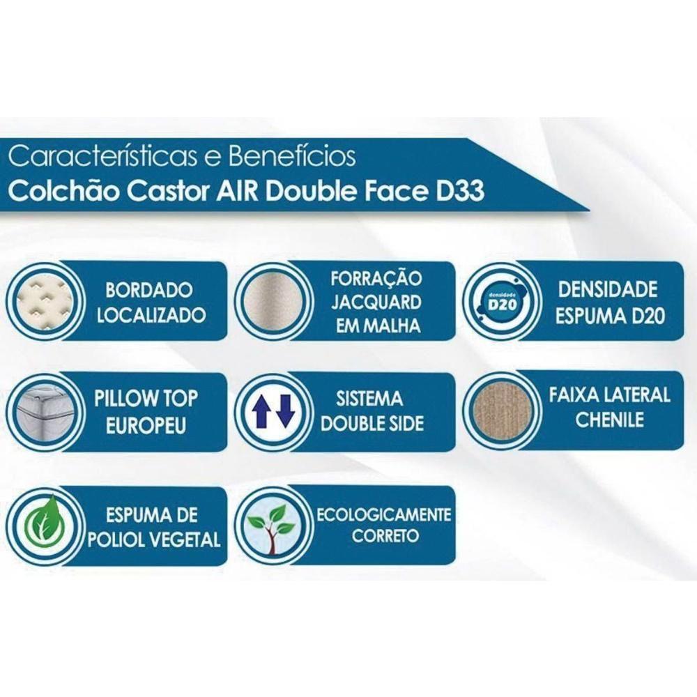 Cama Box King: Colchão Espuma D33 Castor Black e White Double Face + Base CRC Suede Black(193x203) - 4