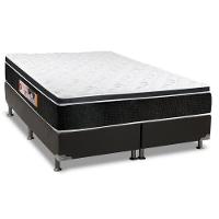 Cama Box King: Colchão Espuma D33 Castor Black e White Double Face + Base CRC Suede Black(193x203) - 1