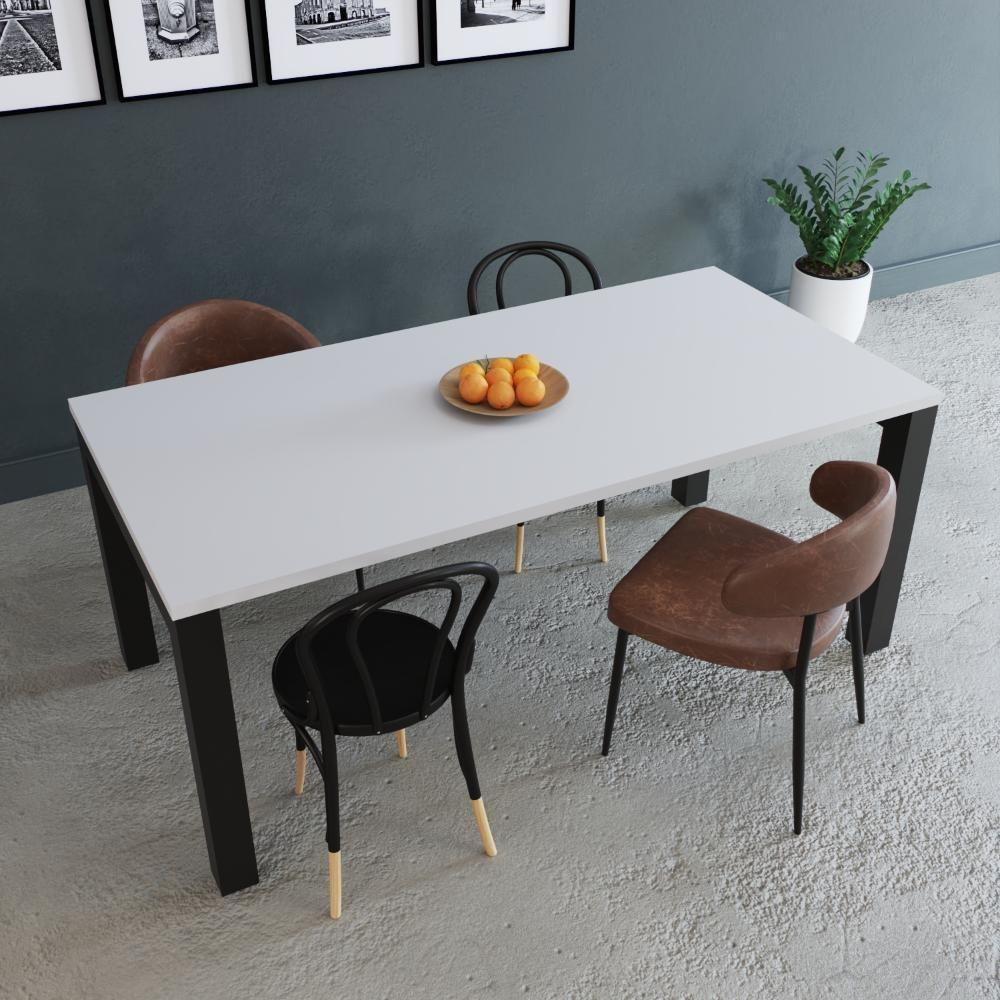 Mesa De Jantar Bronx U 180x90x77cm Brmj9180u Branco Tx - Est.preta Branco Tx/est.preta - 4