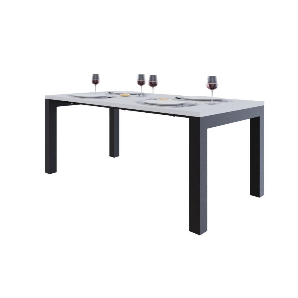 Mesa De Jantar Bronx U 180x90x77cm Brmj9180u Branco Tx - Est.preta Branco Tx/est.preta - 5